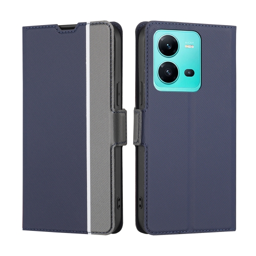 

For vivo V25 5G/V25e 5G Twill Texture Side Buckle Leather Phone Case(Blue)