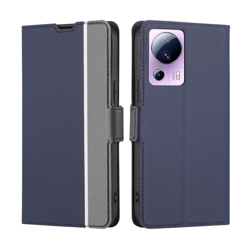 

For Xiaomi Civi 2 5G Twill Texture Side Buckle Leather Phone Case(Blue)