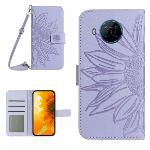 

For Nokia X100 Skin Feel Sun Flower Pattern Flip Leather Phone Case with Lanyard(Purple)