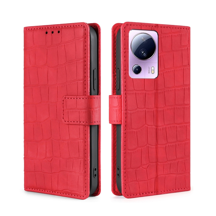 

For Xiaomi Civi 2 5G Skin Feel Crocodile Magnetic Clasp Leather Phone Case(Red)