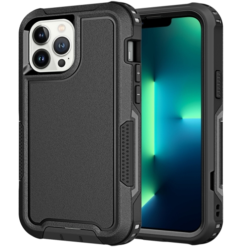 

For iPhone 12 Pro Max 3 in 1 PC + TPU Shockproof Phone Case(Black)