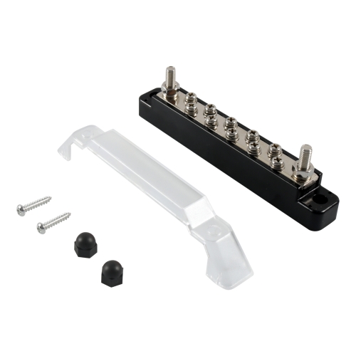 

10 Way Power Distribution Block Terminal Studs with 2 Fixing Screws(Black)