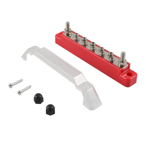 

10 Way Power Distribution Block Terminal Studs with 2 Fixing Screws(Red)