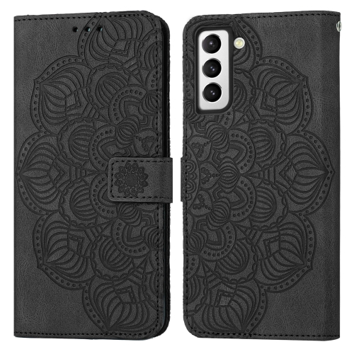 

For Samsung Galaxy S23 5G Mandala Embossed Flip Leather Phone Case(Black)