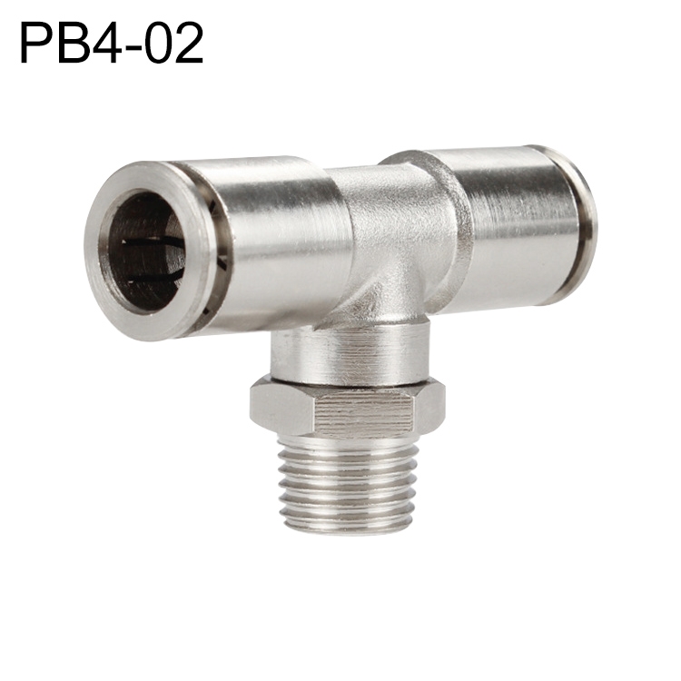

PB4-02 LAIZE Nickel Plated Copper Male Tee Branch Pneumatic Quick Connector