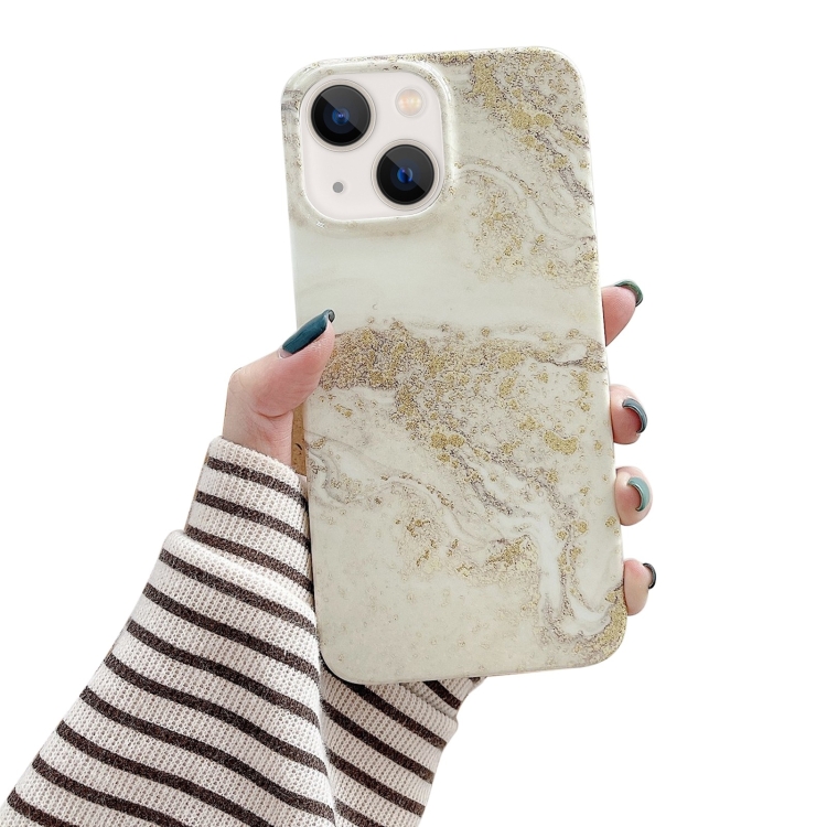 

For iPhone 14 Glitter Powder Marble Phone Case(Grey Platinum)