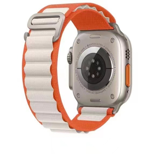 

Breathable Two-color Nylon Watch Band For Apple Watch Ultra 49mm / Series 8&7 45mm / SE 2&6&SE&5&4 44mm / 3&2&1 42mm(White)
