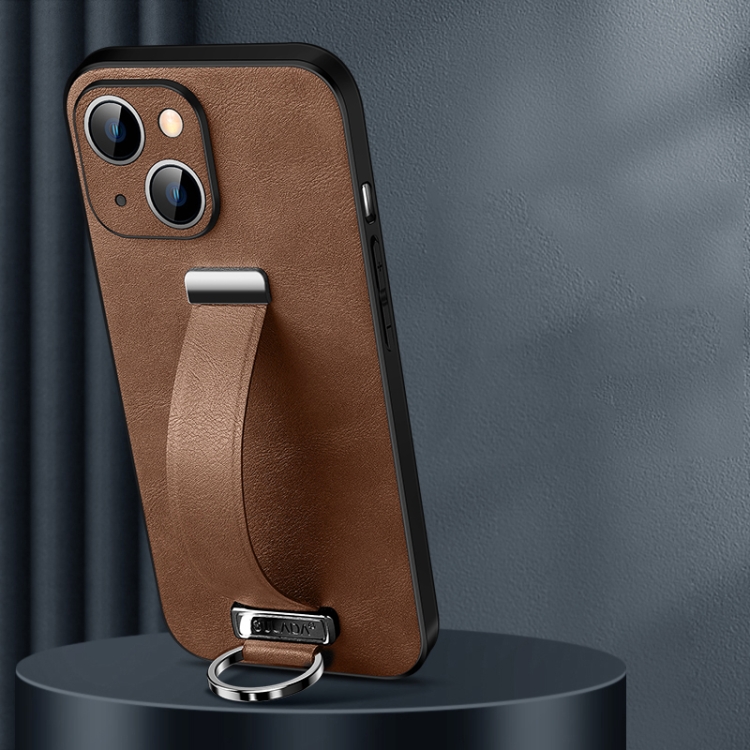 

For iPhone 14 Plus SULADA Cool Series PC + Leather Texture Skin Feel Phone Case(Brown)