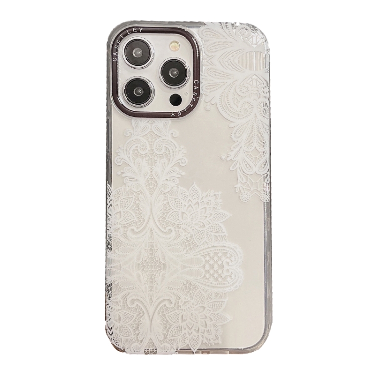 

For iPhone 12 Dual-side Laminating TPU Phone Case(White Mandala Flower)