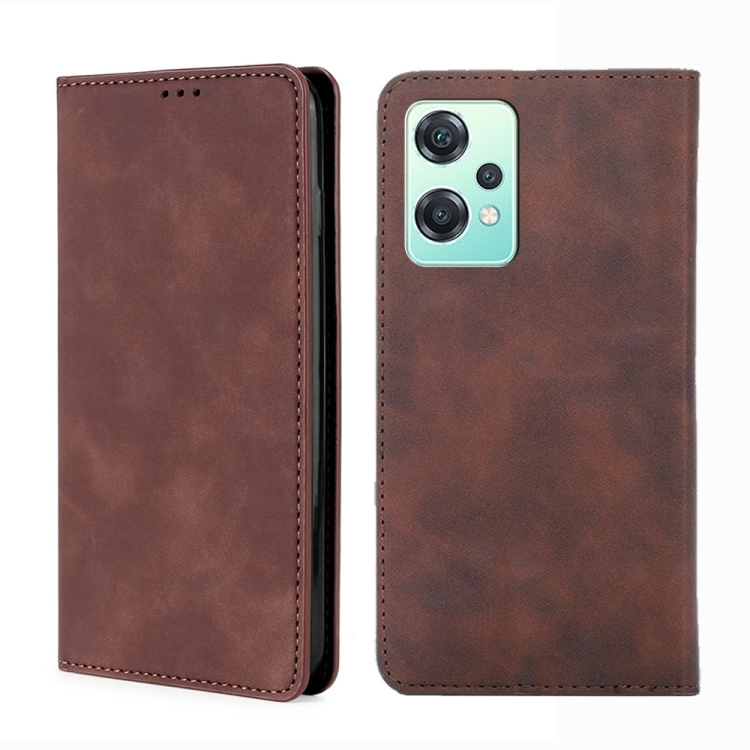 

For OPPO K10x 5G Skin Feel Magnetic Horizontal Flip Leather Phone Case(Dark Brown)