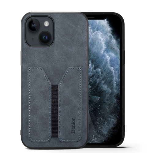 

For iPhone 13 Denior DV Elastic Card PU Back Cover Phone Case(Grey)