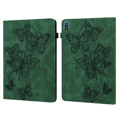 

For Nokia T20 10.4 2021 Embossed Butterfly Pattern Leather Tablet Case(Green)