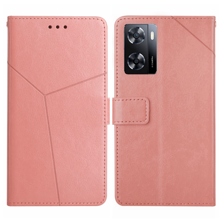 

For OnePlus Nord N300 HT01 Y-shaped Pattern Flip Leather Phone Case(Pink)