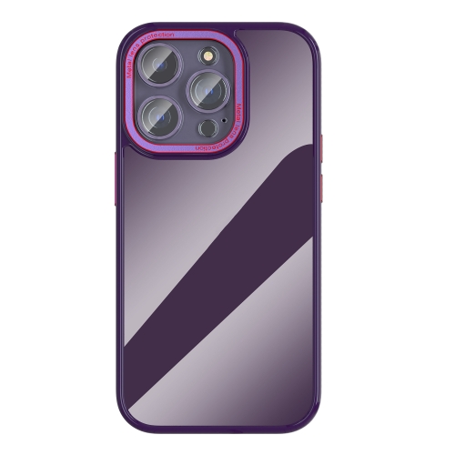 

For iPhone 14 Pro Ming Shield Series High Transparent Solid Color Phone Case(Dark Purple)