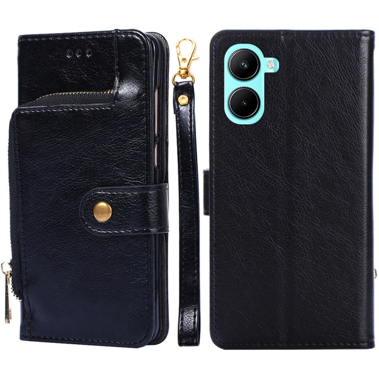 

For Realme C33 4G Zipper Bag Leather Phone Case(Black)