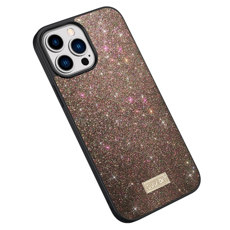 

For iPhone 14 Pro Max SULADA PC+TPU Leather Glitter Phone Case(Color)