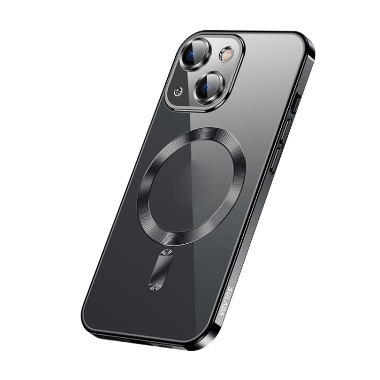 

For iPhone 14 Plus SULADA Plating TPU Shockproof Phone Soft Case(Black)
