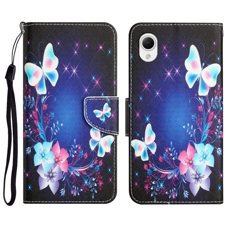 

For Samsung Galaxy A23e Colored Drawing Leather Phone Case(Butterfly)