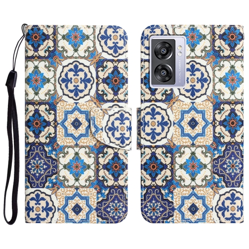 

For OPPO A57 2022 Colored Drawing Leather Phone Case(Vintage Totem)