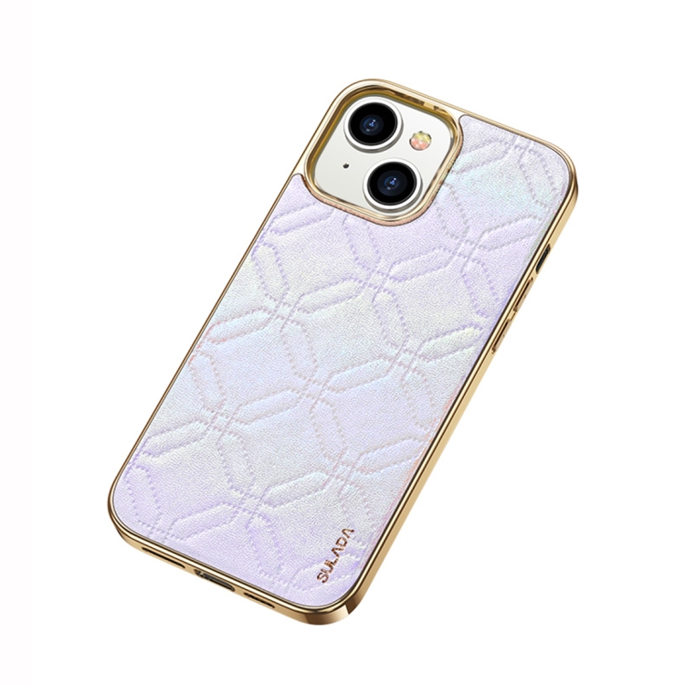 

For iPhone 14 SULADA Cooljas Series TPU Sheepskin Texture Phone Protective Case(Bright Silver)
