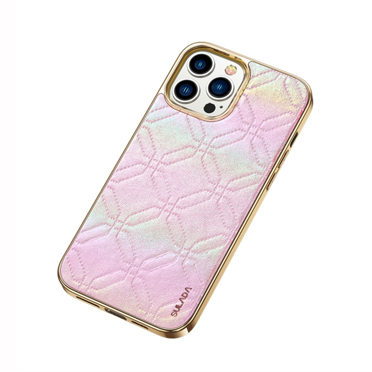 

For iPhone 14 Pro Max SULADA Cooljas Series TPU Sheepskin Texture Phone Protective Case(Bright Pink)