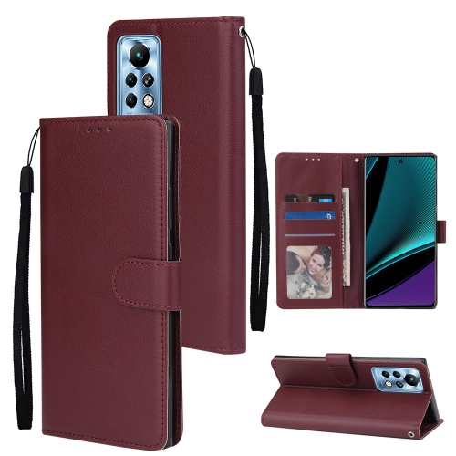 

For Infinix Note 11 Pro Multifunctional Horizontal Flip Leather Case with Three Card Slot(Wine Red)