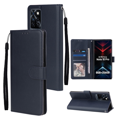 

For Infinix Note 10 Pro Multifunctional Horizontal Flip Leather Case with Three Card Slot(Navy Blue)