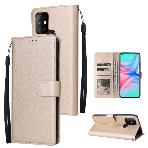 

For Infinix Hot 10 Multifunctional Horizontal Flip Leather Case with Three Card Slot(Gold)