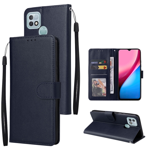 

For Infinix Hot 10i Multifunctional Horizontal Flip Leather Case with Three Card Slot(Navy Blue)