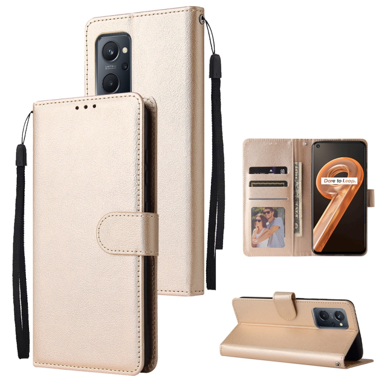 

For Realme 9i Multifunctional Horizontal Flip Leather Case with Three Card Slot(Gold)