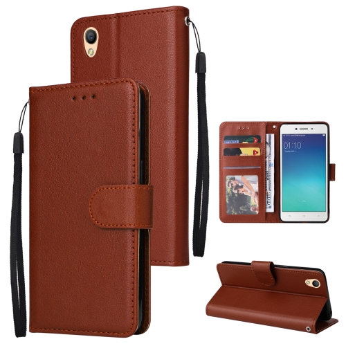 

For OPPO A37 Multifunctional Horizontal Flip Leather Case with Three Card Slot(Brown)