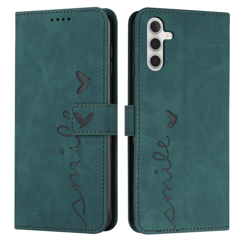 

For Samsung Galaxy A14 5G Skin Feel Heart Pattern Leather Phone Case(Green)