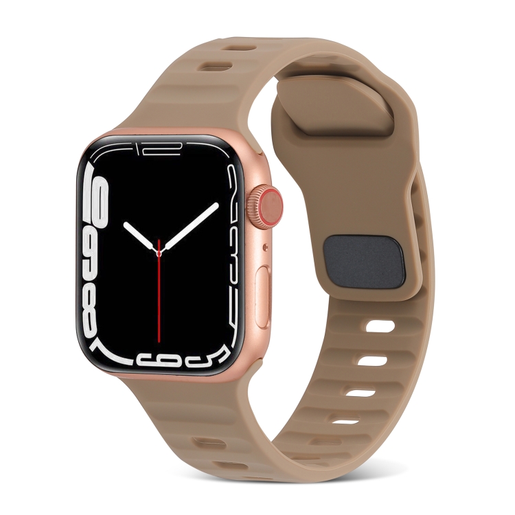

Sports Silicone Watch Band for Apple Watch Ultra 49mm&Watch Ultra 2 49mm / Series 9&8&7 45mm / SE 3&SE 2&6&SE&5&4 44mm / 3&2&1 42mm(Brown)