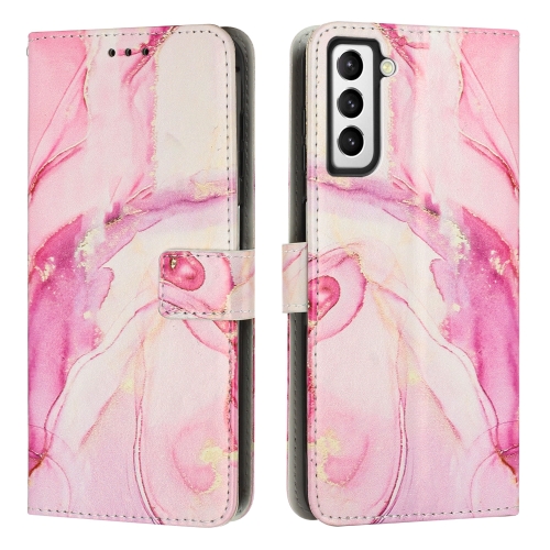 

For Samsung Galaxy S23 5G Painted Marble Pattern Leather Phone Case(Rose Gold)