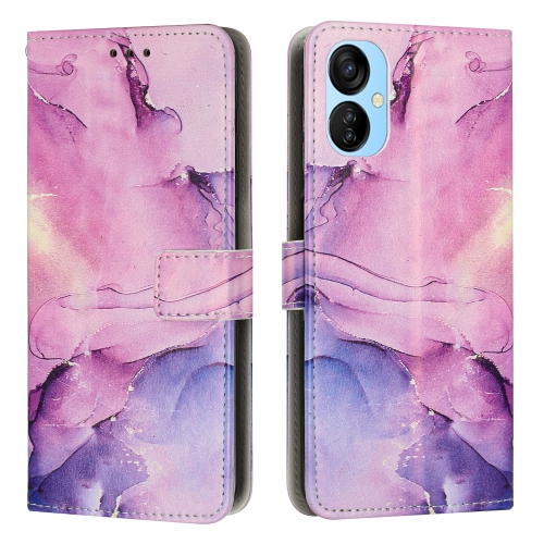 

For Tecno Spark 9T Painted Marble Pattern Leather Phone Case(Purple)