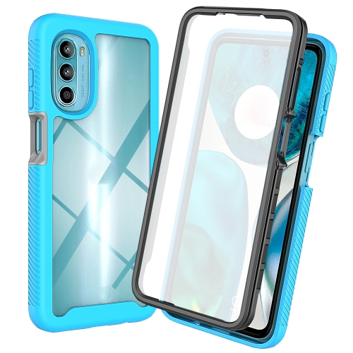

For Motorola Moto G52 / G82 Starry Sky Full Body Hybrid Shockproof Phone Case(Light Blue)