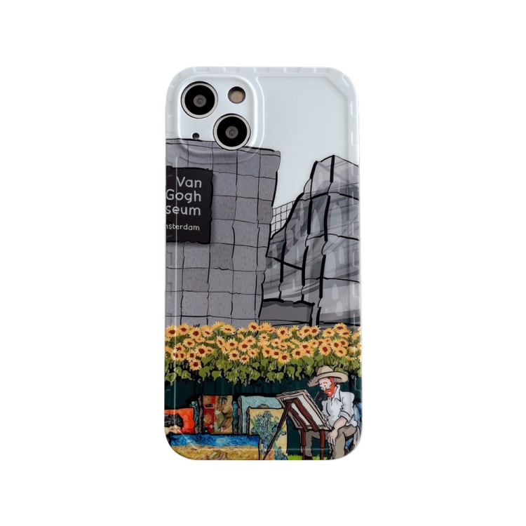 

For iPhone 14 Pro Max Oil Painting TPU Phone Case(Street Painter)