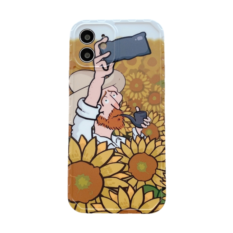 

For iPhone 14 Oil Painting TPU Phone Case(Sunflower)