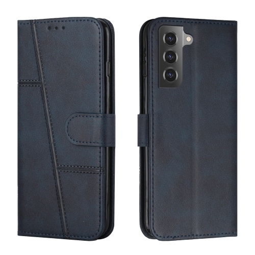 

For Samsung Galaxy S23+ 5G Stitching Calf Texture Buckle Leather Phone Case(Blue)