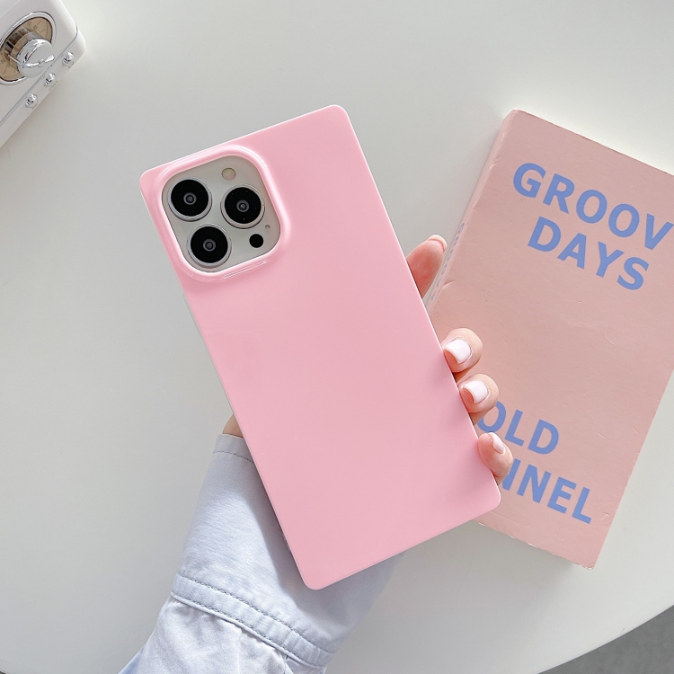 

For iPhone 14 Pro Max Fluorescence Soft TPU Straight-Edge Phone Case(Pink)