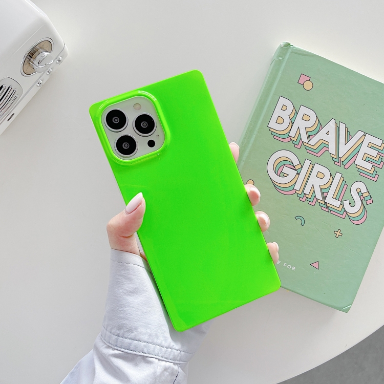 

For iPhone 12 Pro Max Fluorescence Soft TPU Straight-Edge Phone Case(Green)