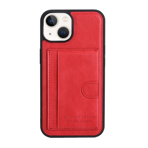 

For iPhone 14 Plus Card Slot Holder Leather Phone Case(Red)