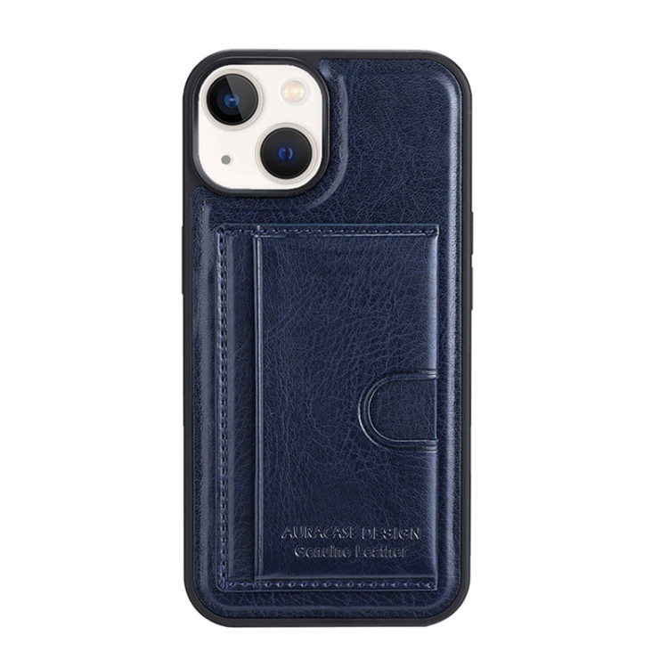 

For iPhone 12 Card Slot Holder Leather Phone Case(Dark Blue)