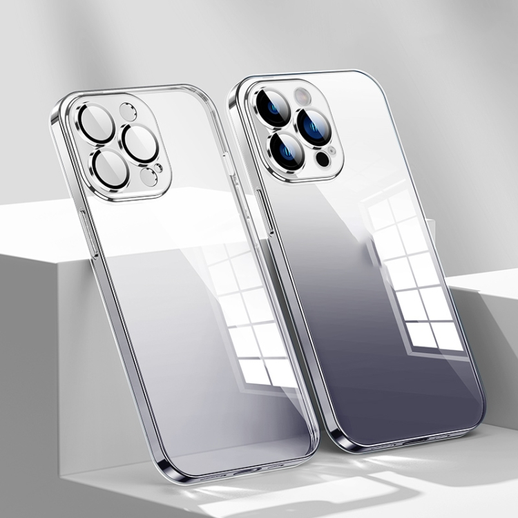 

For iPhone 14 Pro Gradient Color PC Phone Case with Lens Film(Black)