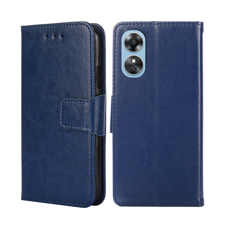 

For OPPO A17 Crystal Texture Leather Phone Case(Royal Blue)