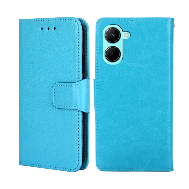 

For Realme C33 4G Crystal Texture Leather Phone Case(Sky Blue)