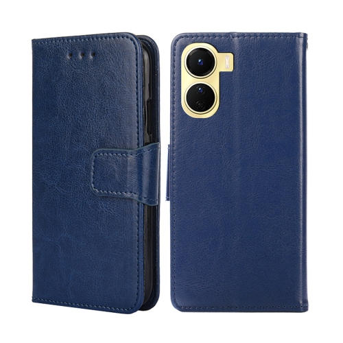 

For vivo Y16 4G/Y02s 4G Crystal Texture Leather Phone Case(Royal Blue)