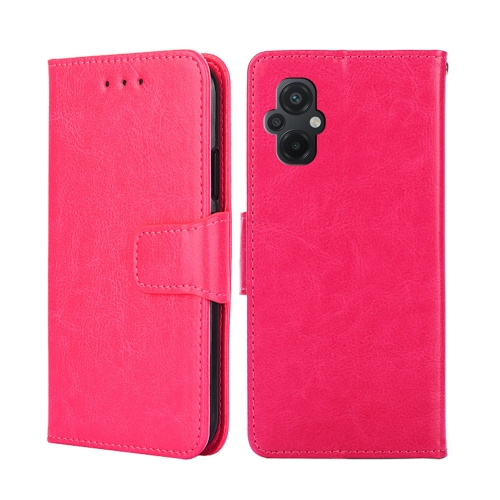 

For Xiaomi Poco M5 4G Crystal Texture Leather Phone Case(Rose Red)
