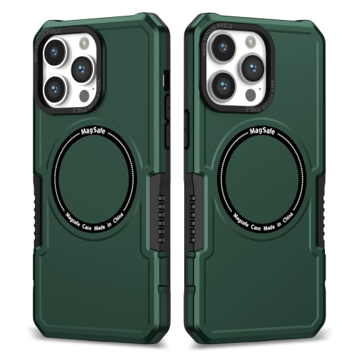 

For iPhone 14 Pro MagSafe Shockproof Armor Phone Case(Dark Green)