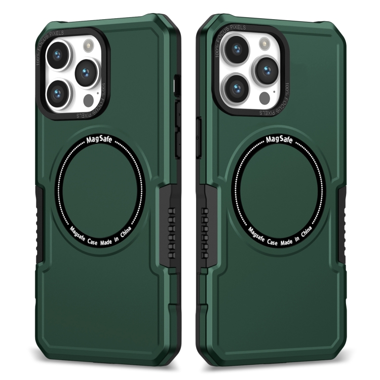 

For iPhone 13 Pro Max MagSafe Shockproof Armor Phone Case(Dark Green)